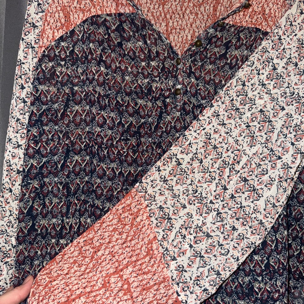 Lucky Brand Boho Multicolor Patterned Blouse - image 13